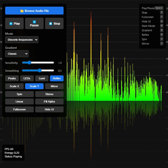 Compact UI for AudioMotion Analyzer