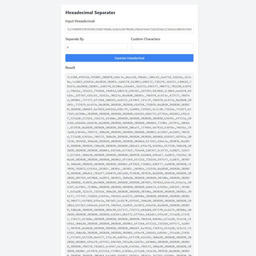 Hexadecimal Separator