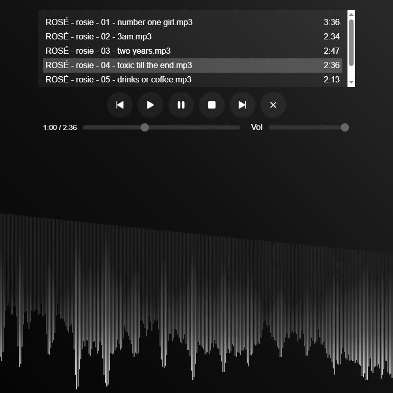 Monochrome Audio Player