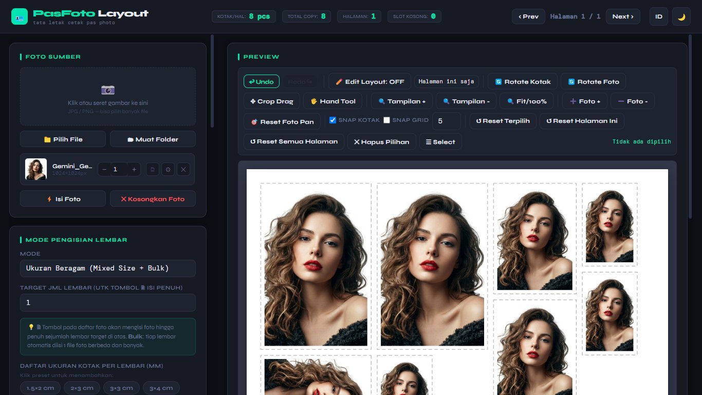 PasFoto Layout with autofill and PDF export