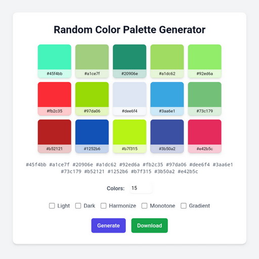 Random Color Palette Generator