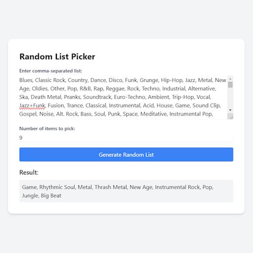 Random List Picker